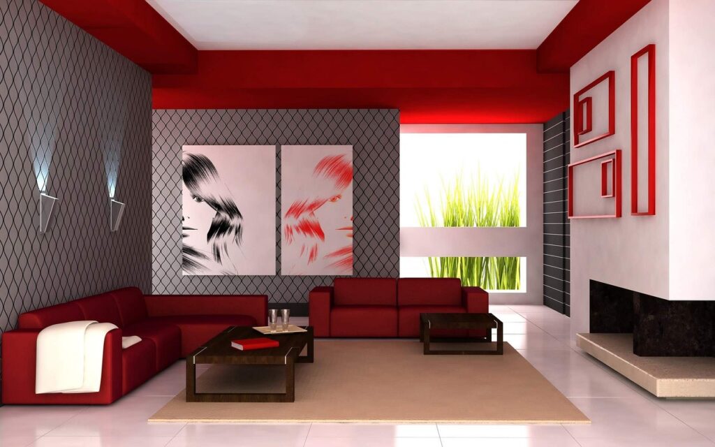 living room, apartment, red-1032732.jpg