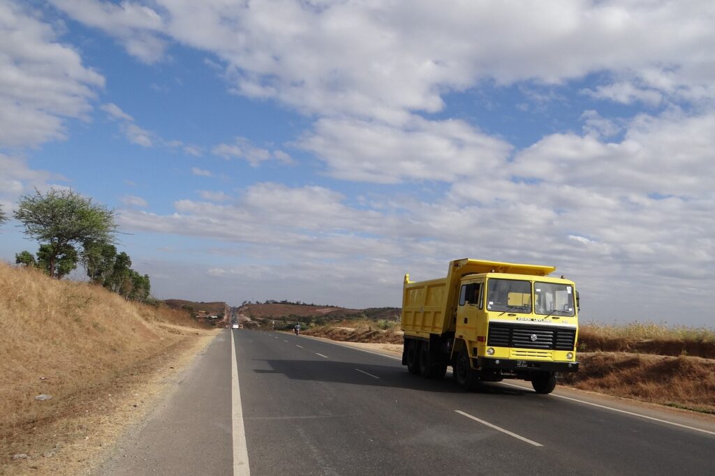 highway, road, hills